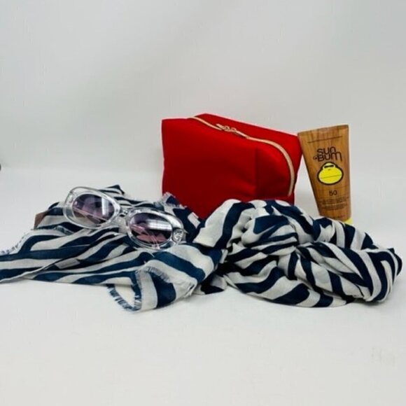4 piece bag, scarf, sunglass and suncreen set - Picture 2 of 3